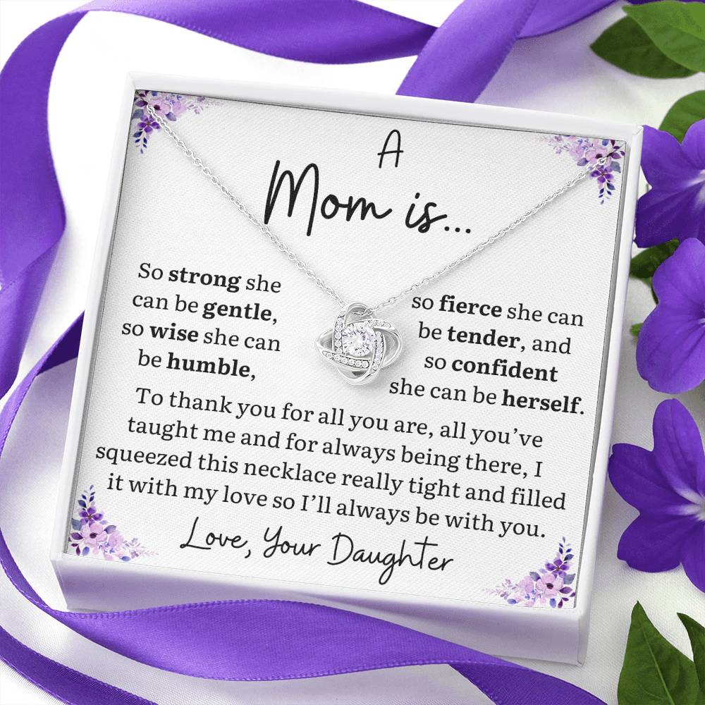 Mom So Strong Necklace-From Daughter - Sparkly Gift Shop