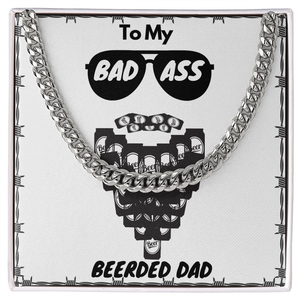 Badass "Beerded Dad" Chain - Sparkly Heart Jewelry