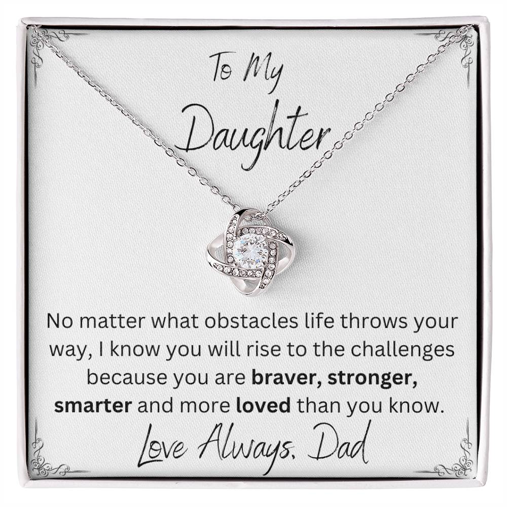 Braver, Stronger, Smarter, Loved Necklace - Sparkly Heart Jewelry