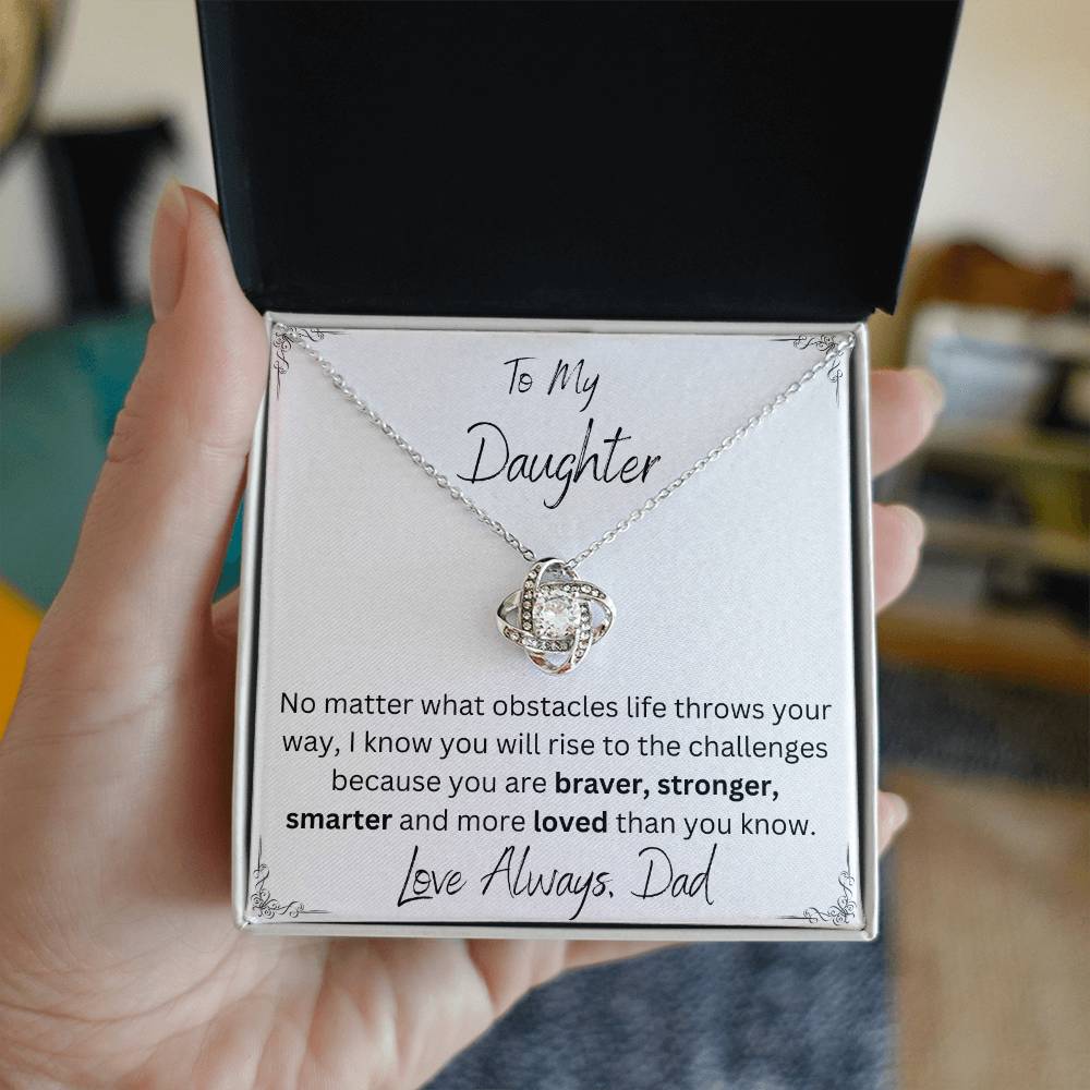 Braver, Stronger, Smarter, Loved Necklace - Sparkly Heart Jewelry