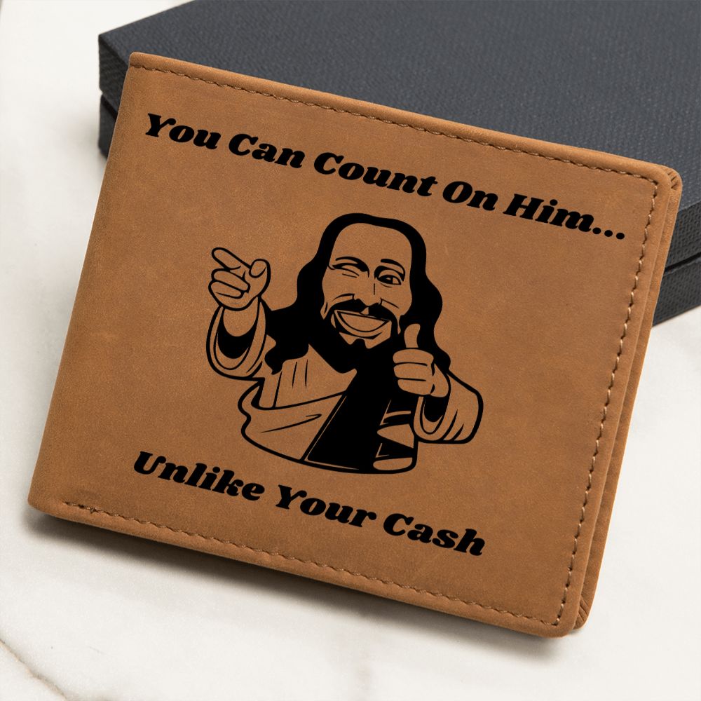 Count On Him Leather Wallet - Sparkly Heart Jewelry