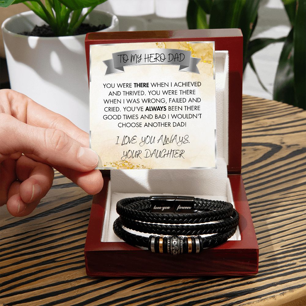 Dad the Hero Bracelet - Sparkly Heart Jewelry