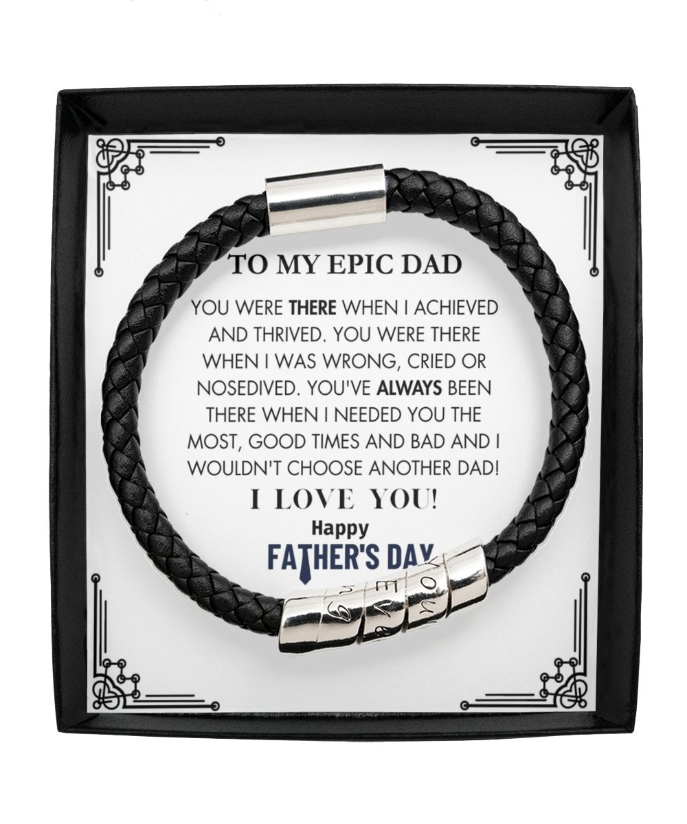 Epic Dad Father's Day Bracelet (Black) - Sparkly Heart Jewelry