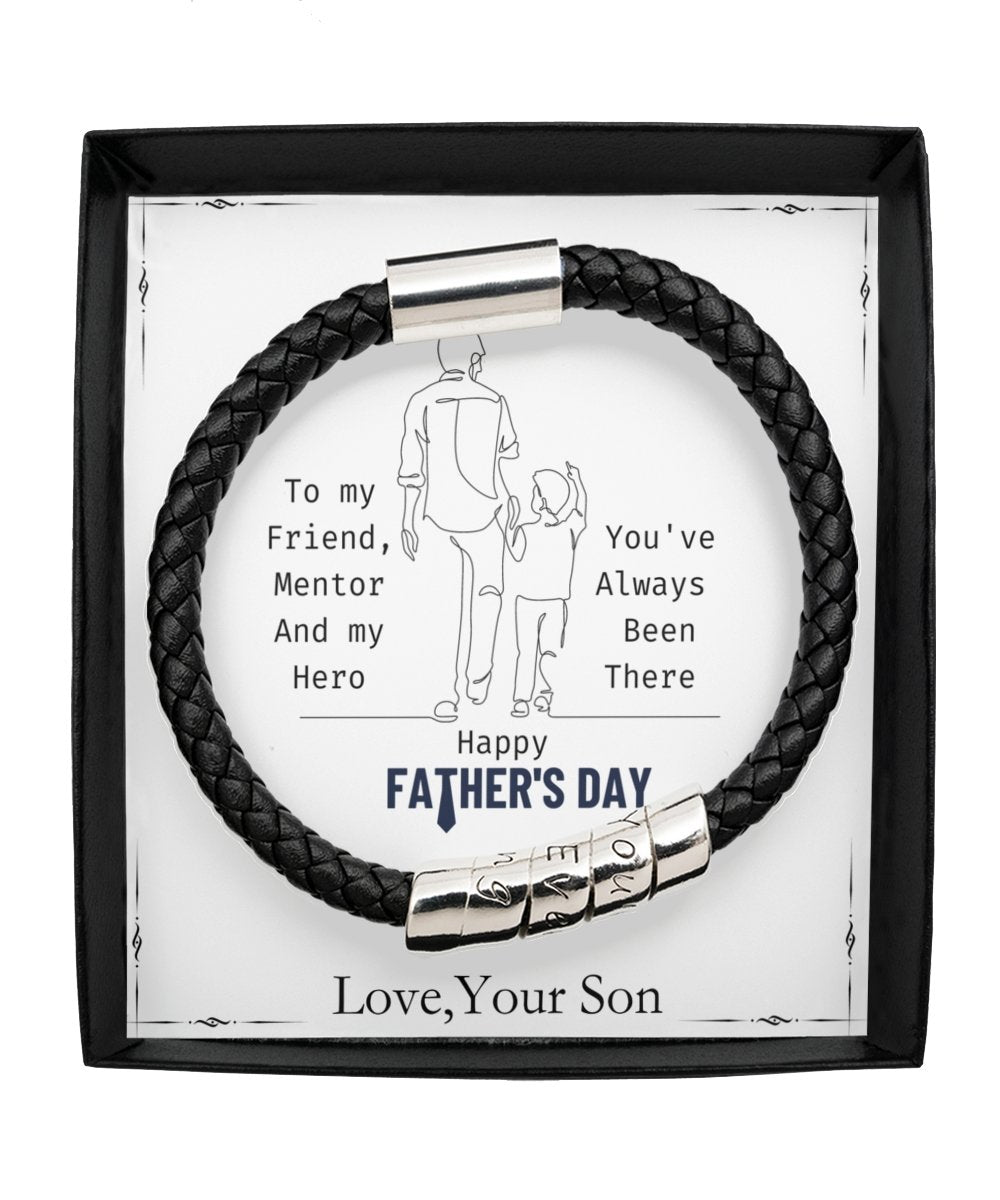 Hero Father's Day Bracelet (Black) - Sparkly Heart Jewelry