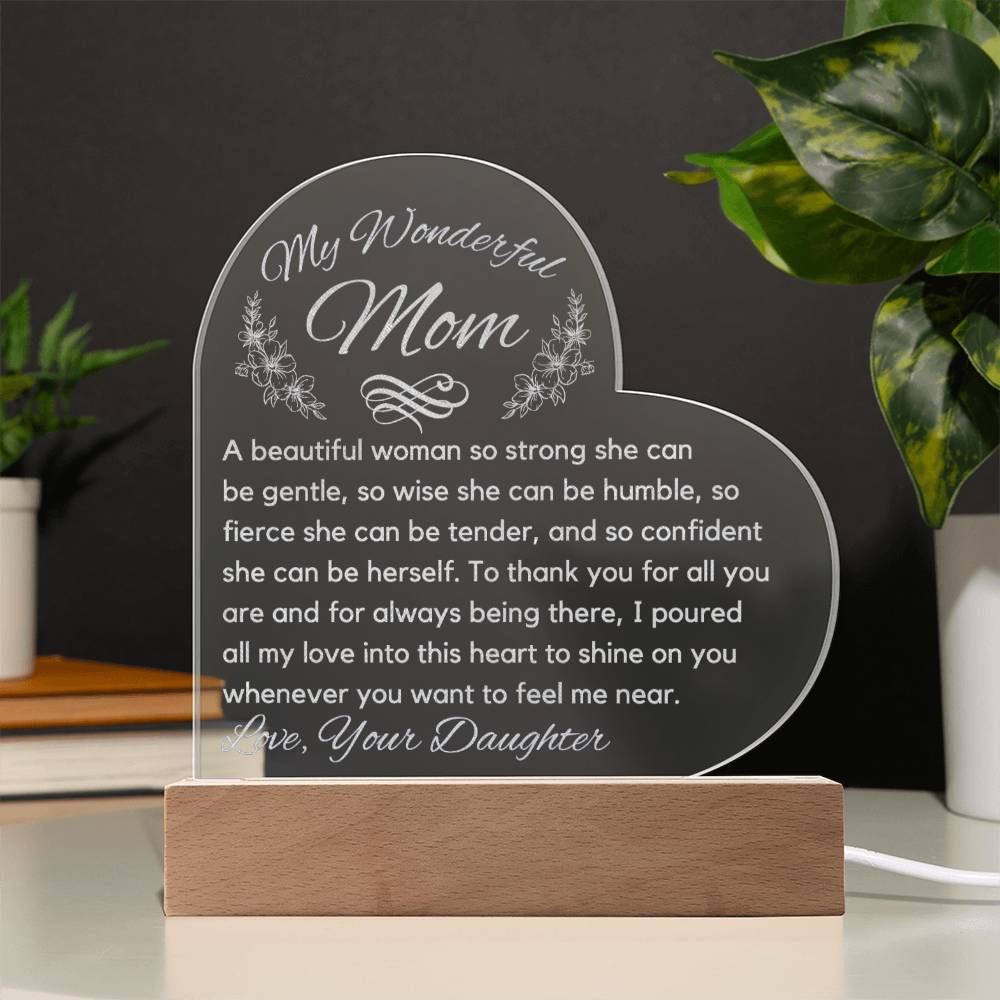 Mom So Strong Acrylic Heart - Sparkly Gift Shop