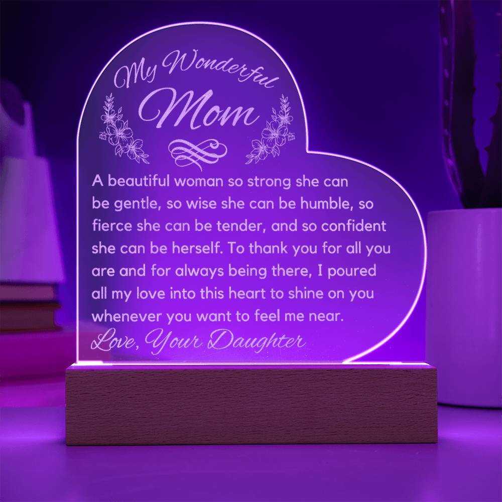 Mom So Strong Acrylic Heart - Sparkly Gift Shop