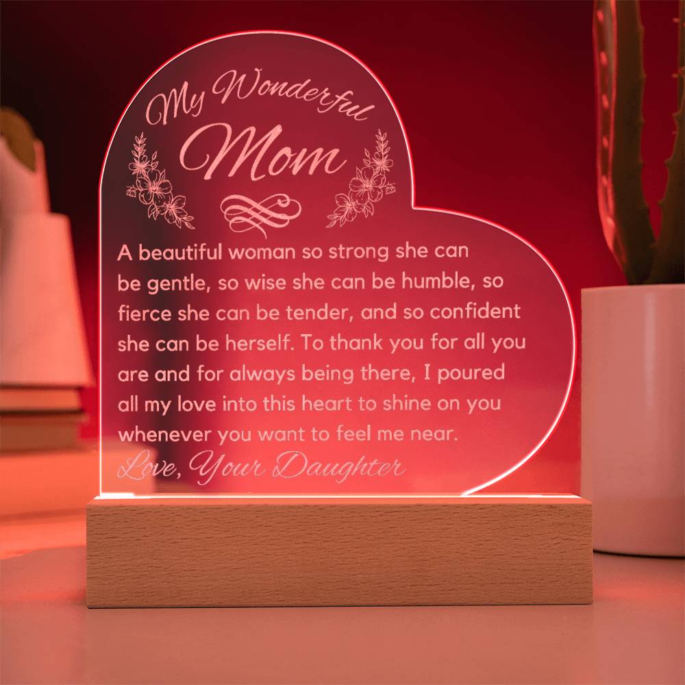 Mom So Strong Acrylic Heart - Sparkly Gift Shop