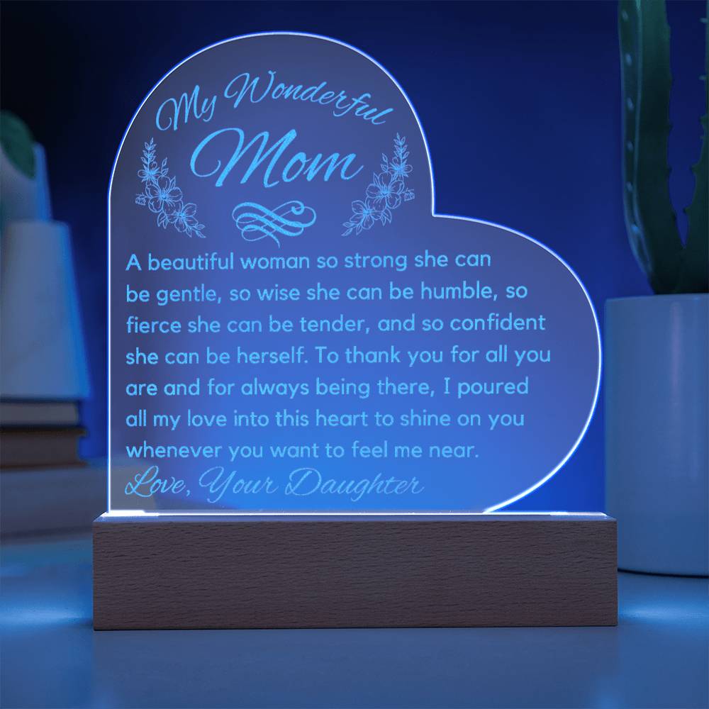 Mom So Strong Acrylic Heart - Sparkly Gift Shop