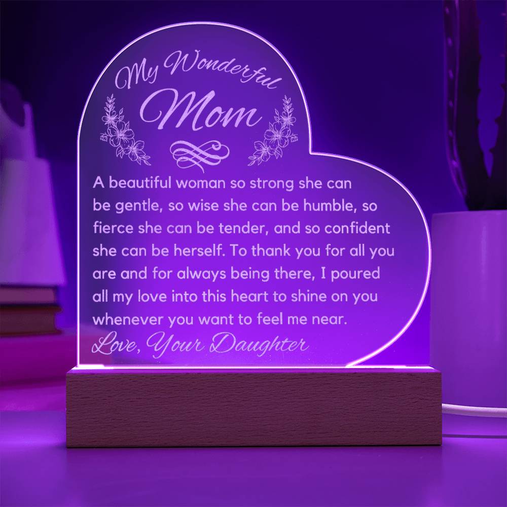 Mom So Strong Acrylic Heart - Sparkly Gift Shop