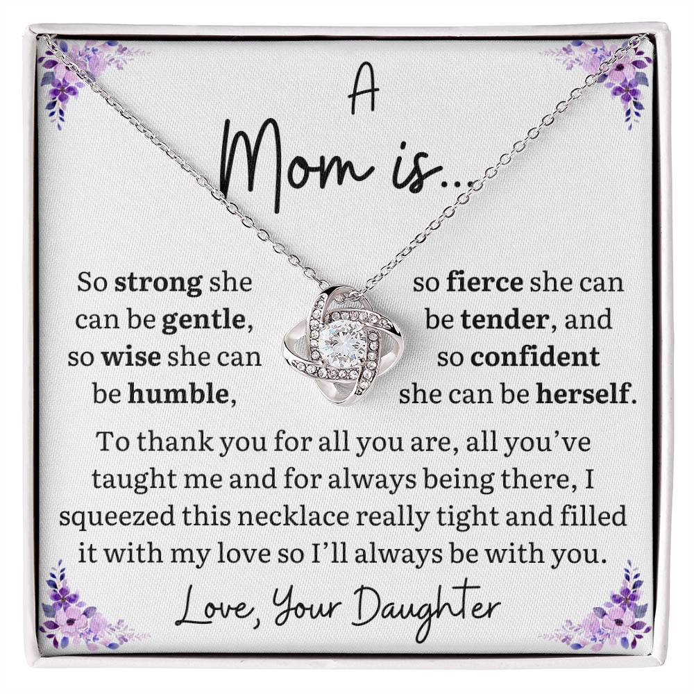 Mom So Strong Necklace-From Daughter - Sparkly Gift Shop