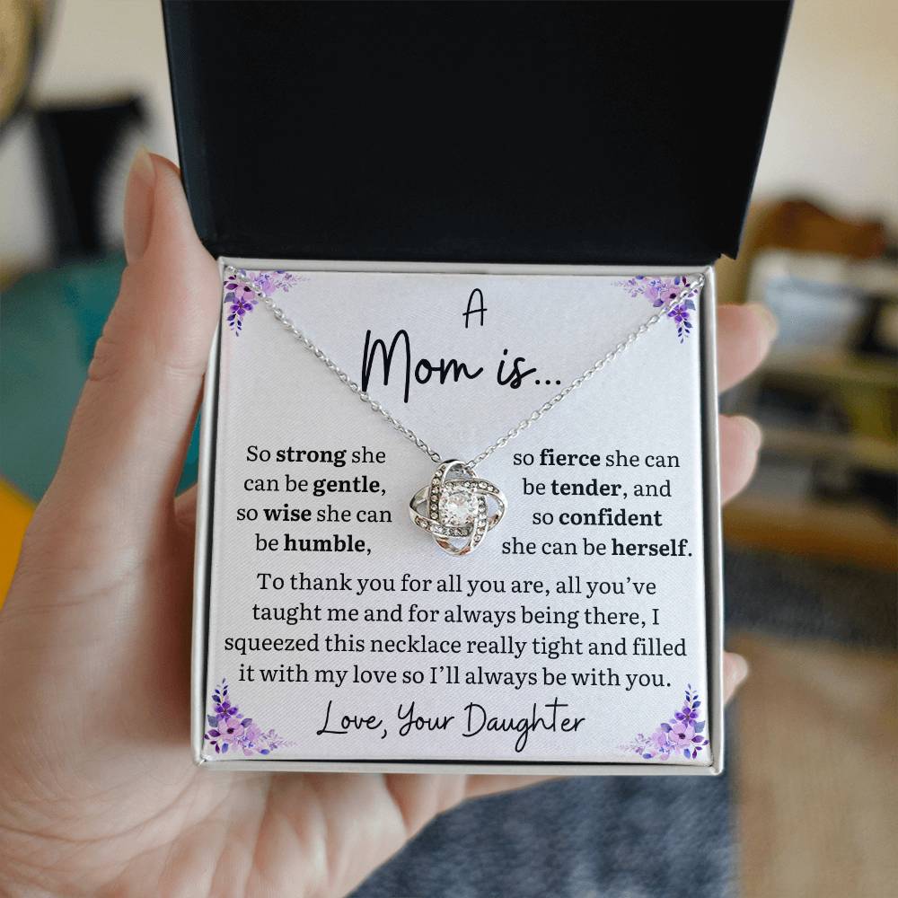 Mom So Strong Necklace-From Daughter - Sparkly Gift Shop