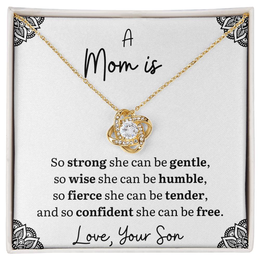 Mom So Strong Necklace-From Son - Sparkly Gift Shop