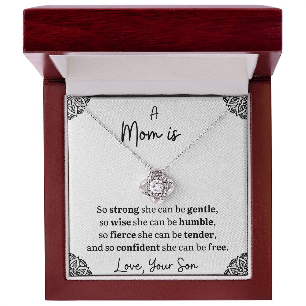 Mom So Strong Necklace-From Son - Sparkly Gift Shop