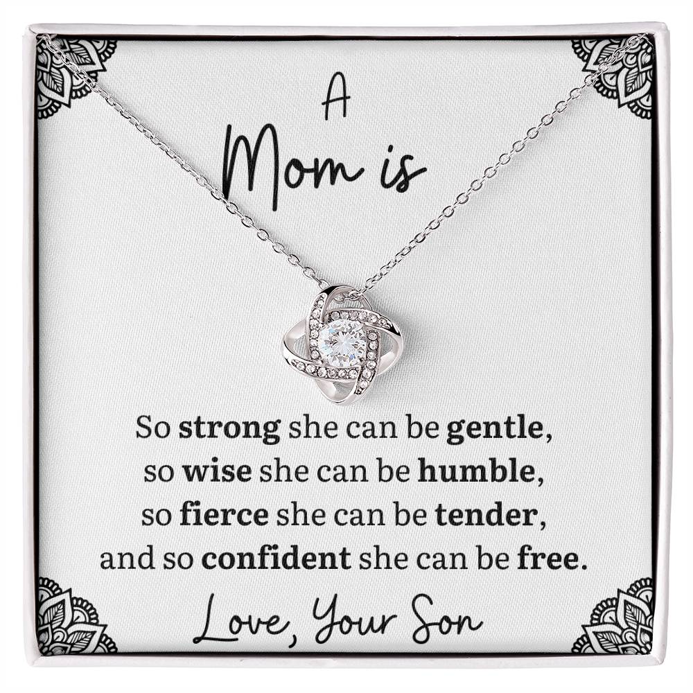 Mom So Strong Necklace-From Son - Sparkly Gift Shop