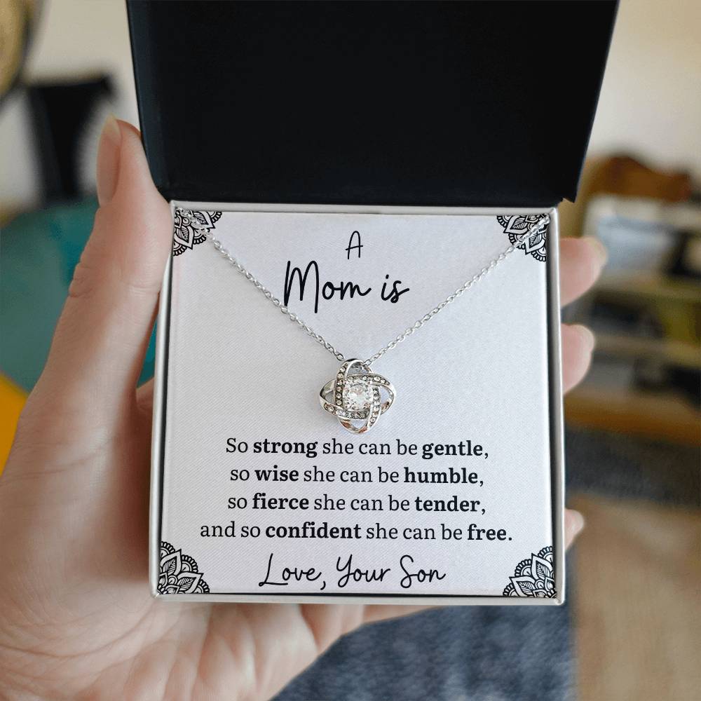 Mom So Strong Necklace-From Son - Sparkly Gift Shop