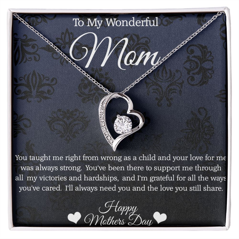 Mom's Forever Love Necklace - Sparkly Heart Jewelry