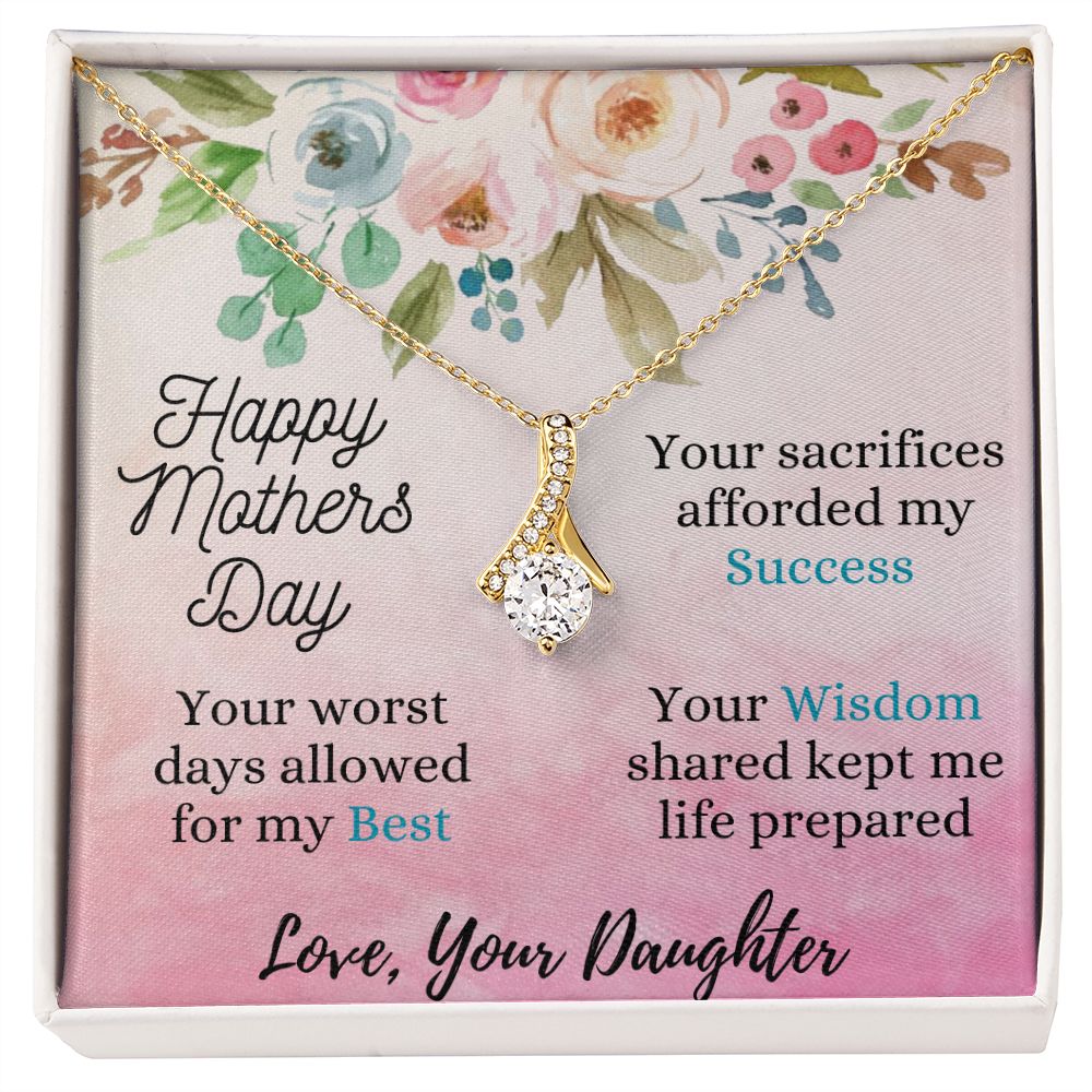 Moms Wisdom Love Daughter - Sparkly Heart Jewelry