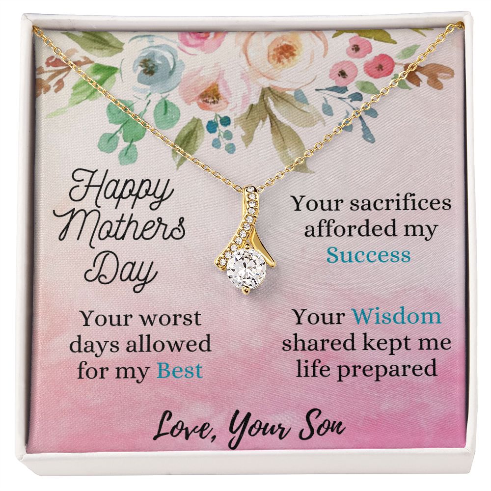 Moms Wisdom Love Son - Sparkly Heart Jewelry