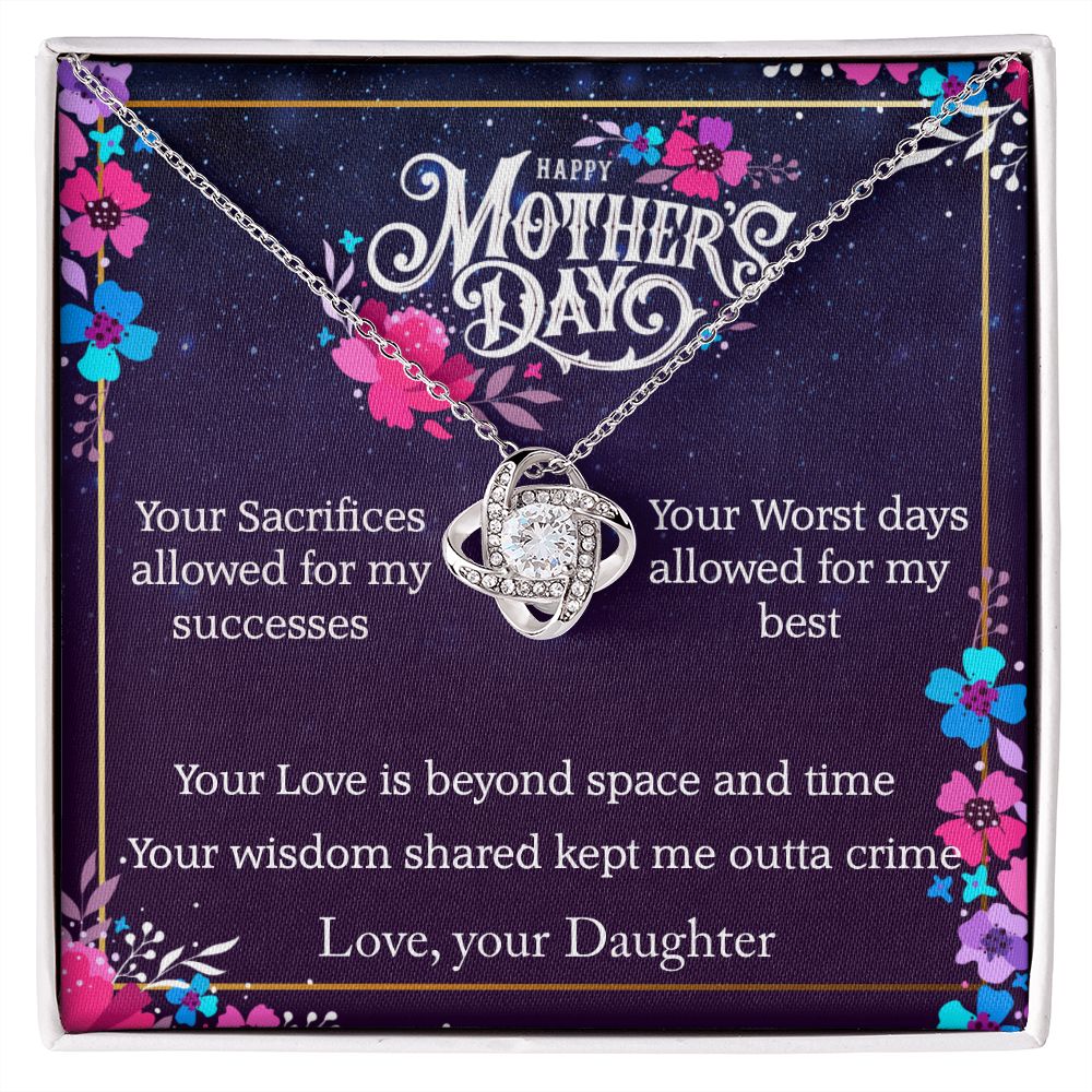 Moms Wisdom Shared Love Daughter - Sparkly Heart Jewelry