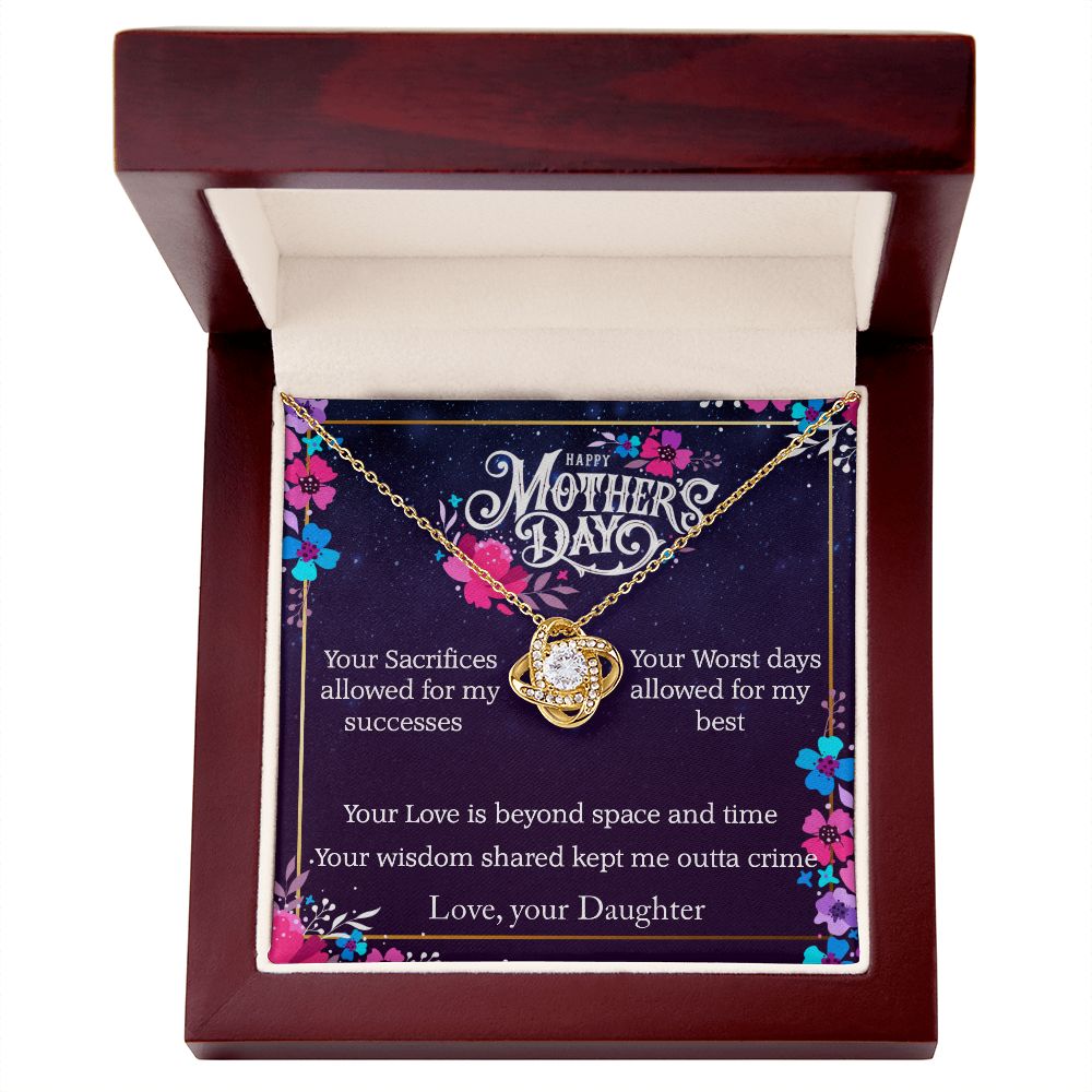 Moms Wisdom Shared Love Daughter - Sparkly Heart Jewelry