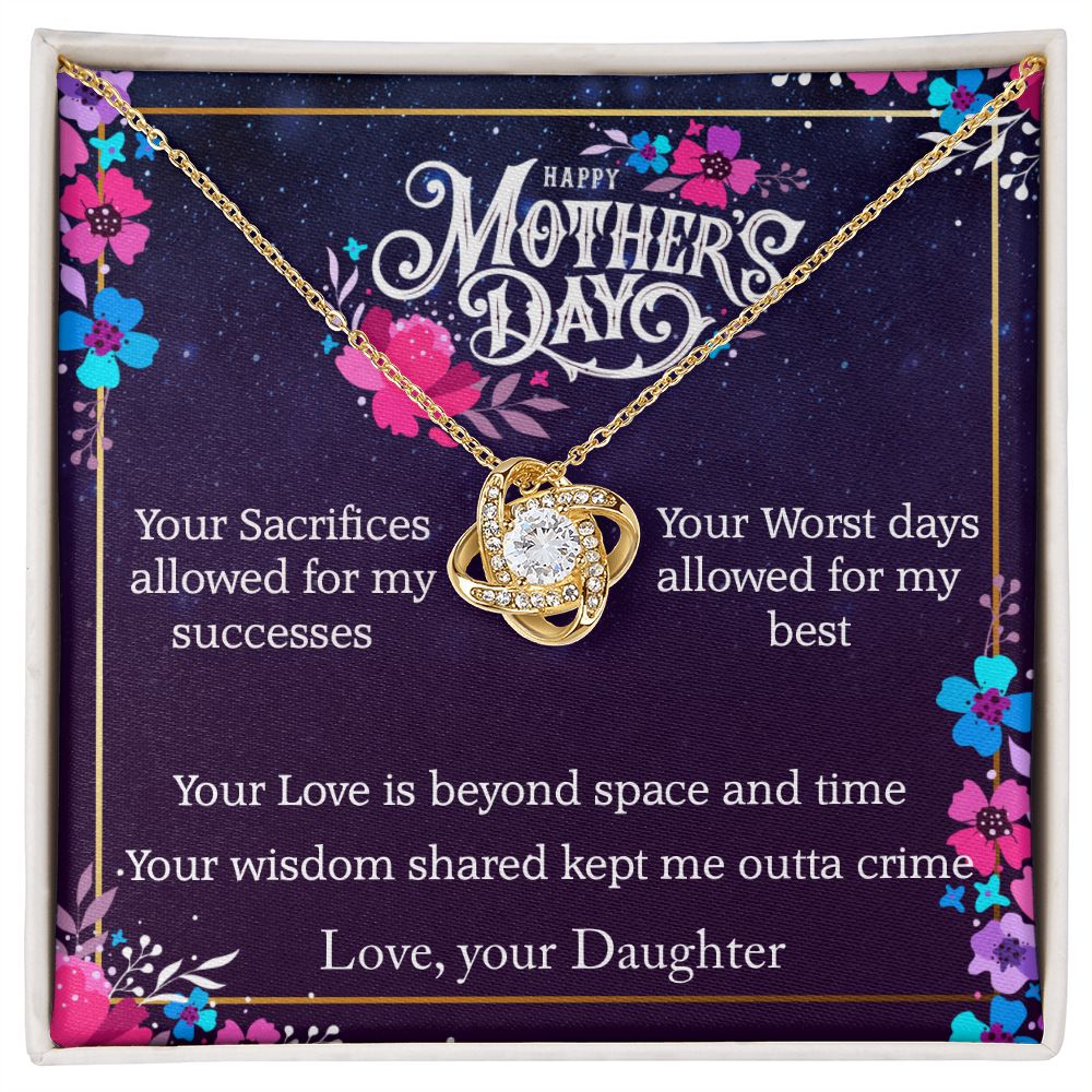 Moms Wisdom Shared Love Daughter - Sparkly Heart Jewelry