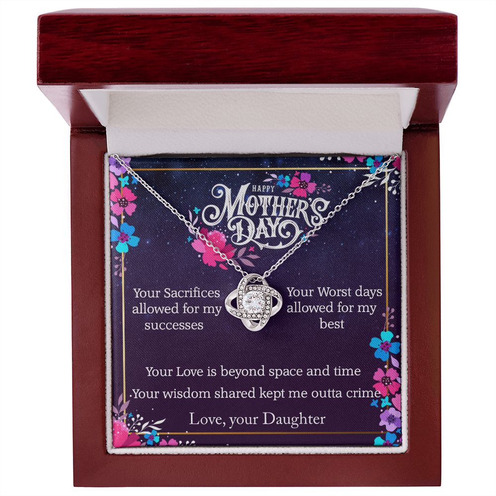 Moms Wisdom Shared Love Daughter - Sparkly Heart Jewelry