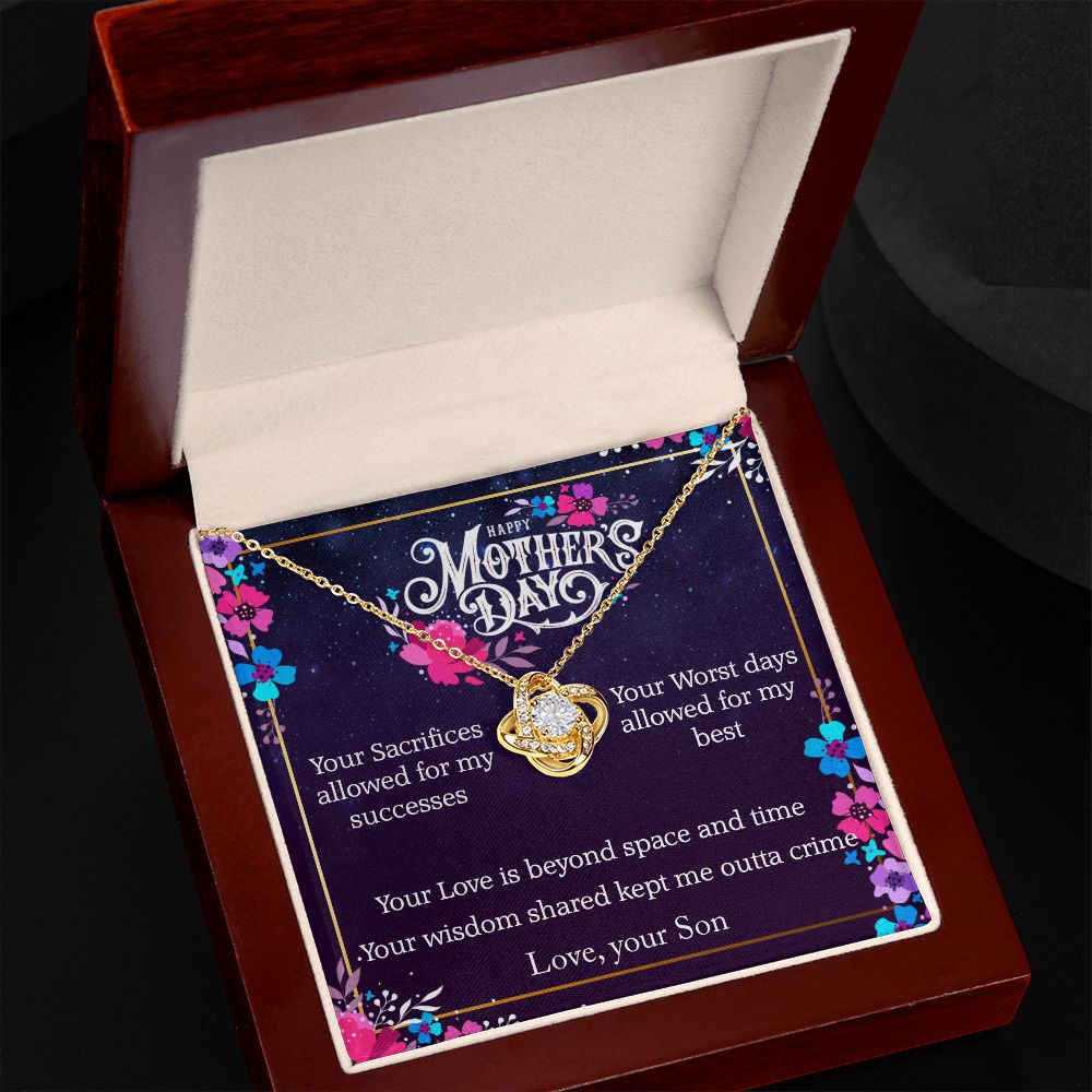 Moms Wisdom Shared Love Son - Sparkly Heart Jewelry