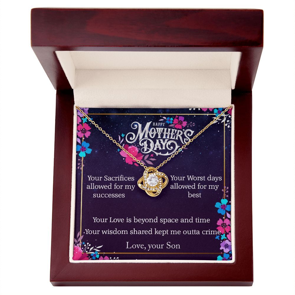 Moms Wisdom Shared Love Son - Sparkly Heart Jewelry