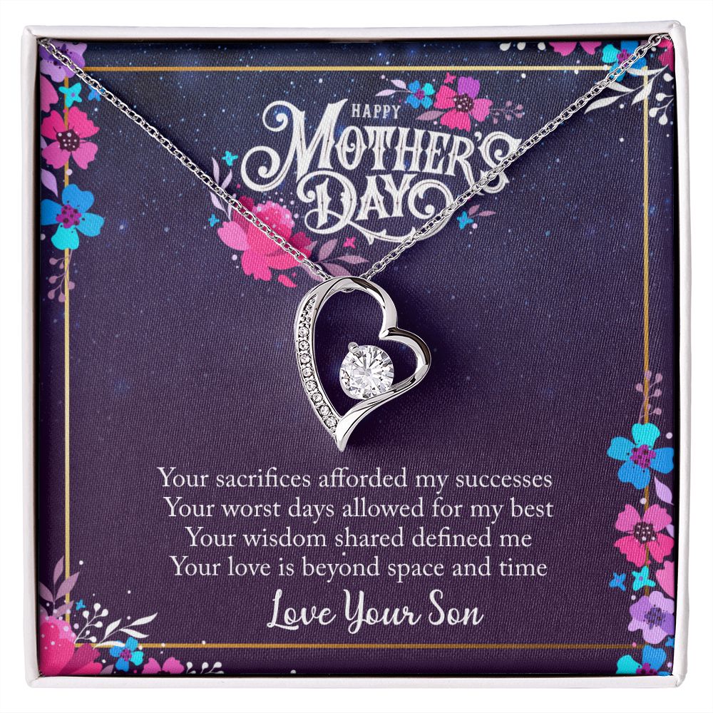 Mothers Day Love From Son - Sparkly Heart Jewelry