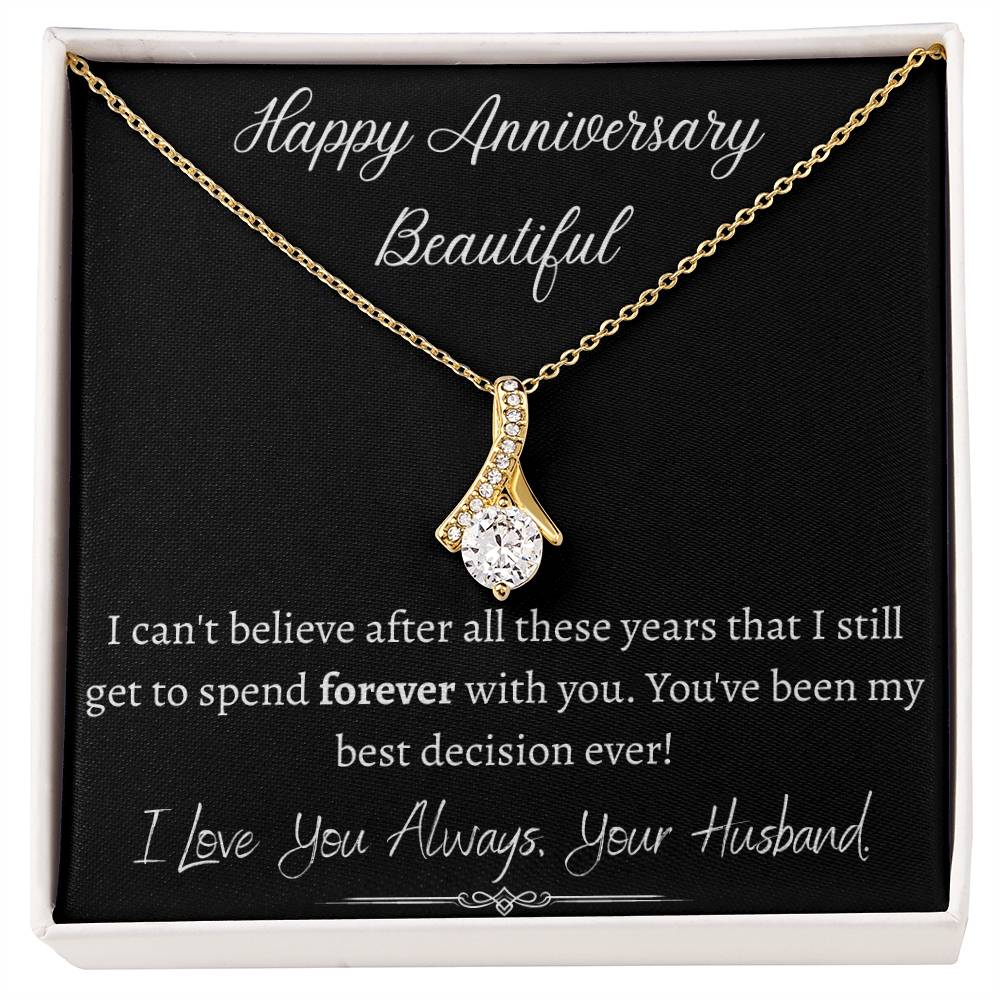 My Best Decision Necklace - Sparkly Heart Jewelry