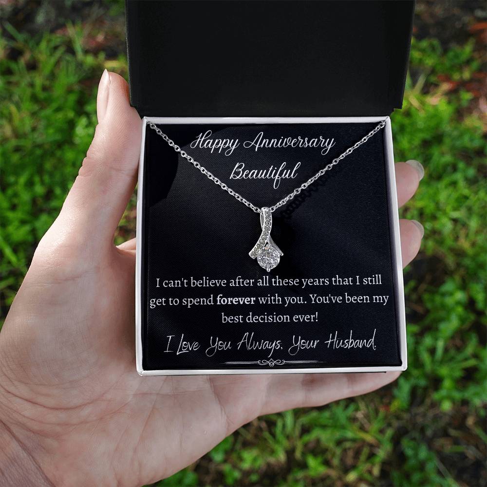 My Best Decision Necklace - Sparkly Heart Jewelry