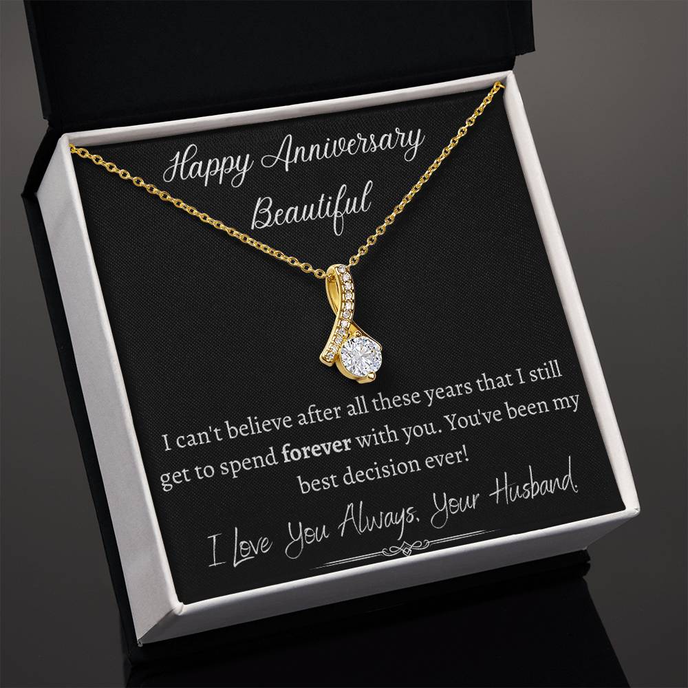 My Best Decision Necklace - Sparkly Heart Jewelry