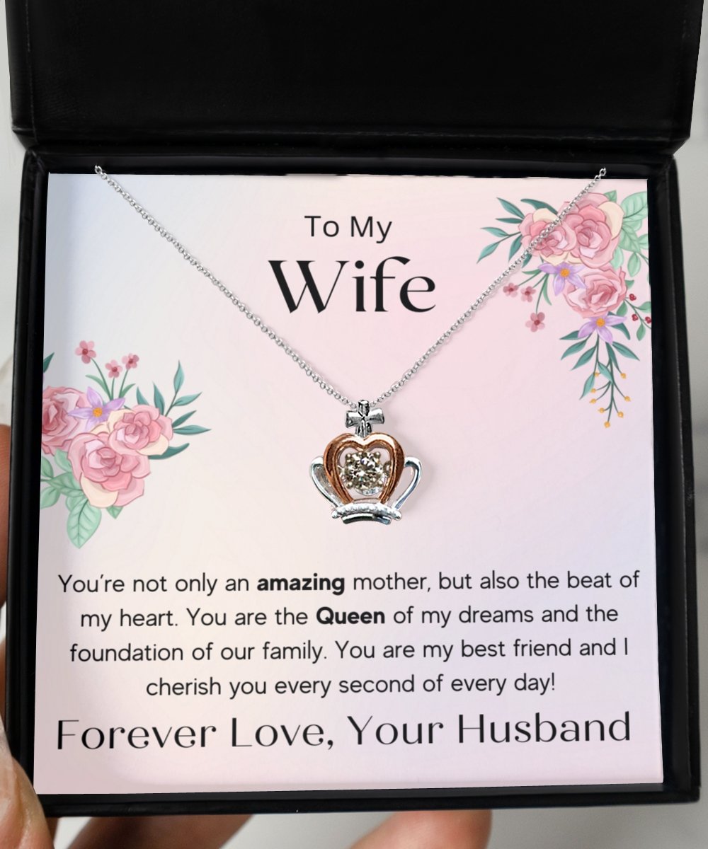 Queen Of My Dream Crown Necklace - Sparkly Heart Jewelry