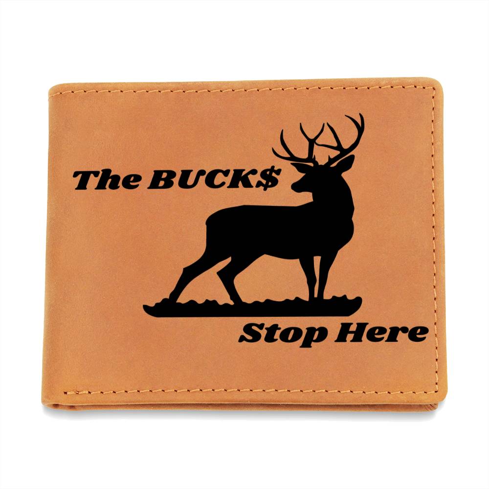 The Bucks Stop Here Leather Wallet - Sparkly Heart Jewelry