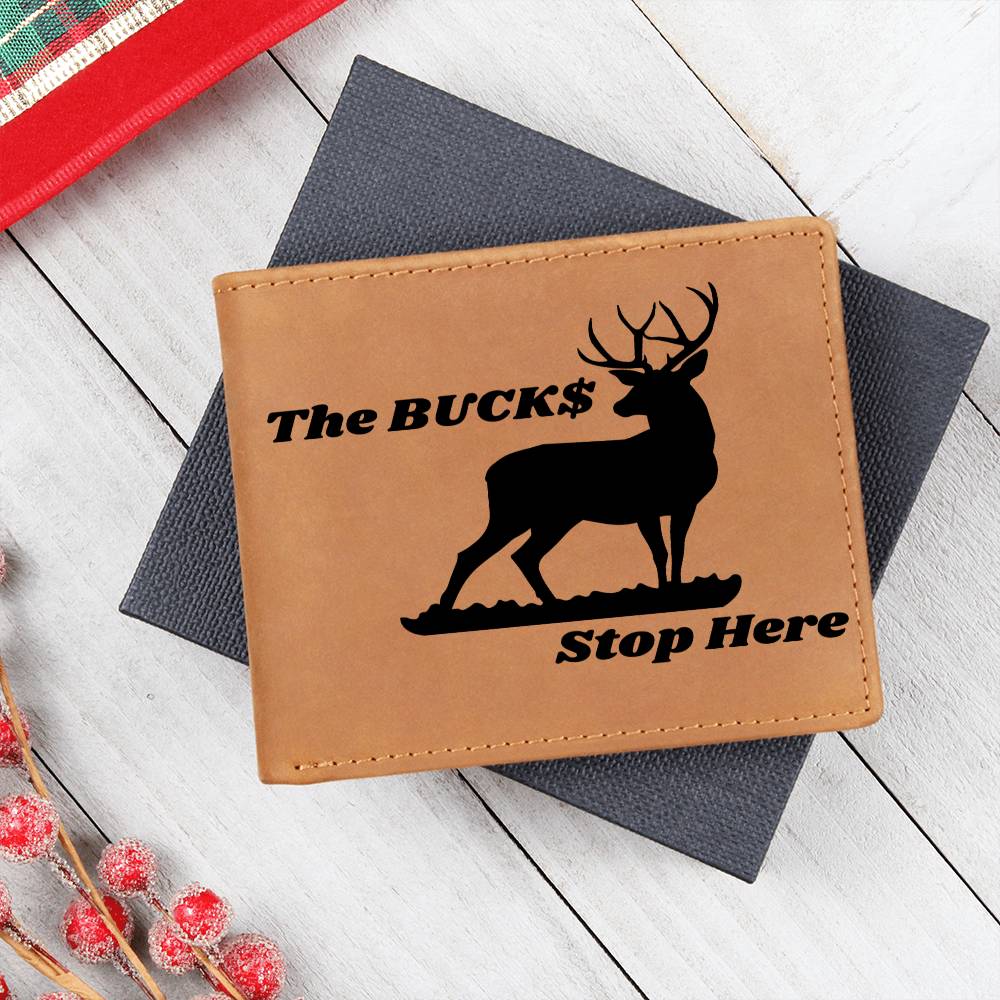 The Bucks Stop Here Leather Wallet - Sparkly Heart Jewelry