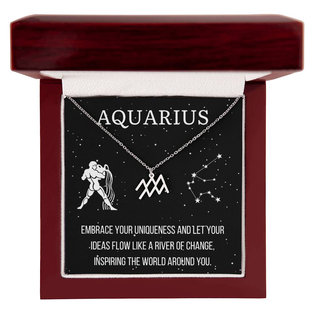 Zodiac Aquarius Necklace - Sparkly Gift Shop