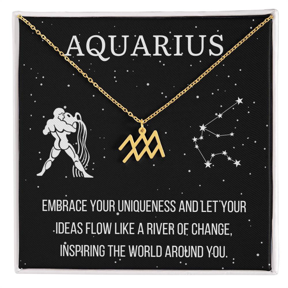 Zodiac Aquarius Necklace - Sparkly Gift Shop